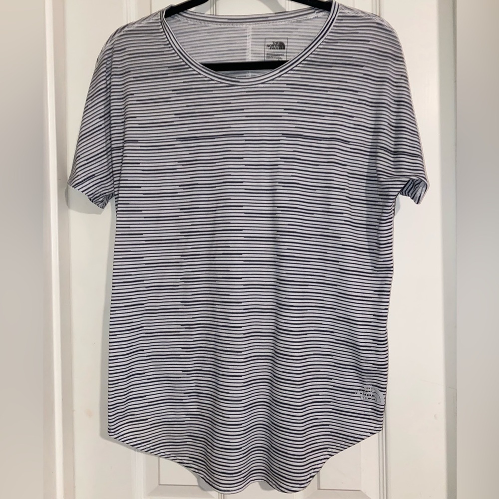 The‎ North Face Women's White & Black Striped Short-Sleeve Tee